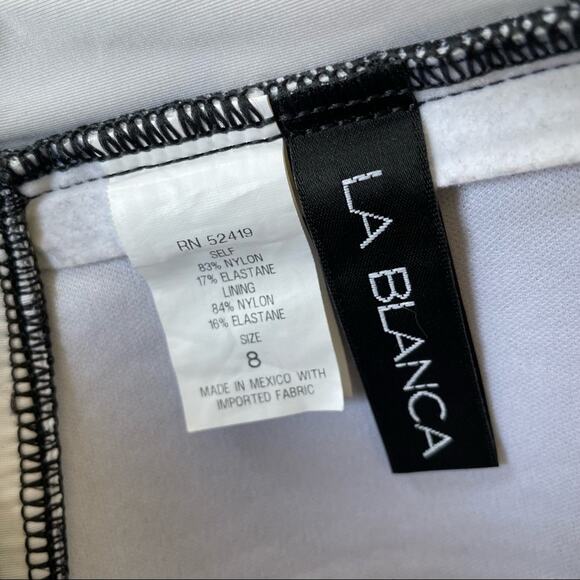 La Blanca Strapless Tankini Polka Dot Soft Cups Black White 8 EUC - Picture 3 of 8